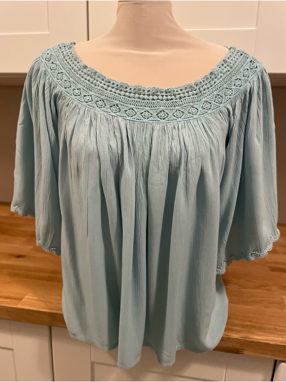 Anthropologie Rosario Mint Green Peasant Blouse